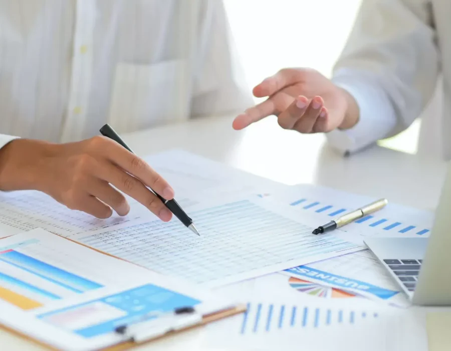 Canberra accountant team reviewing business financials
